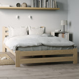 Holzbett mit Lattenrost Modern Bett Bed Kiefer Massiv Bettgestell Einzelbett Massivholzbett Klassisch | Komfortabel & Langlebig | Skandinavisch Boho Landhaus