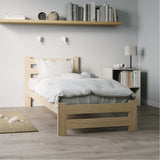 Holzbett mit Lattenrost Modern Bett Bed Kiefer Massiv Bettgestell Einzelbett Massivholzbett Klassisch | Komfortabel & Langlebig | Skandinavisch Boho Landhaus