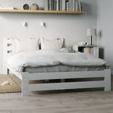 Holzbett mit Lattenrost Modern Bett Bed Kiefer Massiv Bettgestell Einzelbett Massivholzbett Klassisch | Komfortabel & Langlebig | Skandinavisch Boho Landhaus