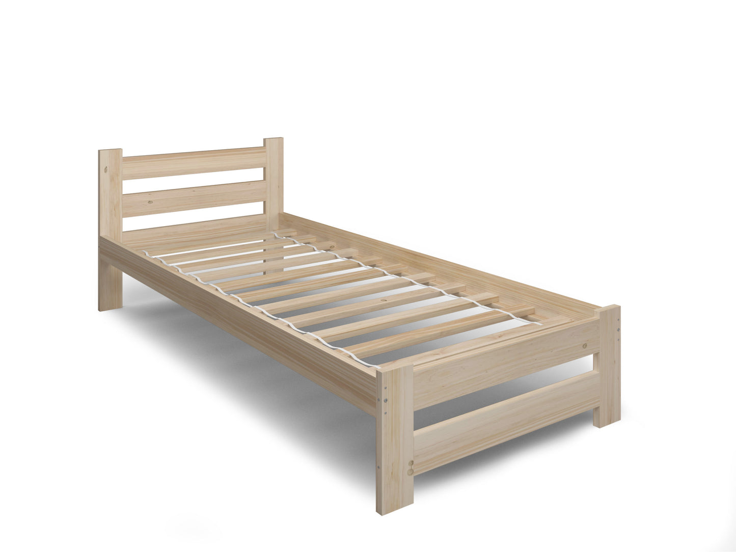 Holzbett mit Lattenrost Modern Bett Bed Kiefer Massiv Bettgestell Einzelbett Massivholzbett Klassisch | Komfortabel & Langlebig | Skandinavisch Boho Landhaus