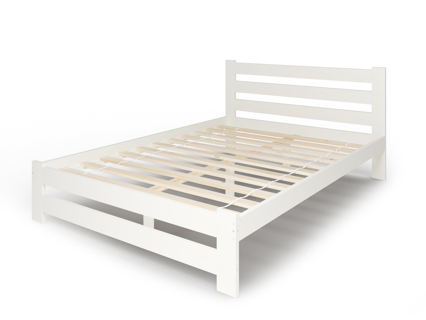 Holzbett mit Lattenrost Modern Bett Bed Kiefer Massiv Bettgestell Einzelbett Massivholzbett Klassisch | Komfortabel & Langlebig | Skandinavisch Boho Landhaus