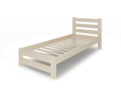 Holzbett mit Lattenrost Modern Bett Bed Kiefer Massiv Bettgestell Einzelbett Massivholzbett Klassisch | Komfortabel & Langlebig | Skandinavisch Boho Landhaus