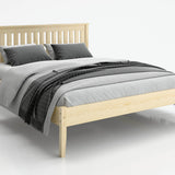 Home Collective Massivholzbett Doppelbett Bett Kiefer Naturholz Bettgestell mit Lattenrost & Kopfteil | 120x200 140x20 160x200 180x200 | Schlafzimmer Jugendzimmer Gästezimmer | Kiefer oder Eiche