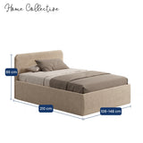 Home Collective Polsterbett Bett Doppelbett mit Bettkasten Lattenrost Kopfteil 86 cm | Micro-Velours Bezug | verstellbarer Lattenrost | Made in Germany