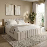 Home Collective Polsterbett 120x200 140x200 160x200 180x200 cm Bett inkl. Lattenrost Doppelbett Bettgestell mit Stauraum option | weicher Chenille-Stoff | Schlafzimmer Jugendzimmer Bettgestell | bis 240 kg belastbar