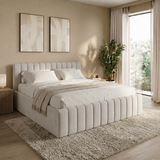 Home Collective Polsterbett 120x200 140x200 160x200 180x200 cm Bett inkl. Lattenrost Doppelbett Bettgestell mit Stauraum option | weicher Chenille-Stoff | Schlafzimmer Jugendzimmer Bettgestell | bis 240 kg belastbar
