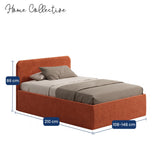 Home Collective Polsterbett Bett Doppelbett mit Bettkasten Lattenrost Kopfteil 86 cm | Micro-Velours Bezug | verstellbarer Lattenrost | Made in Germany