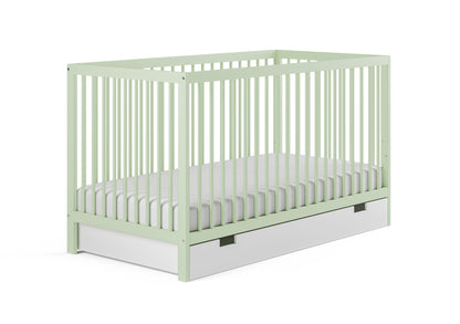 Babybett Kinderbett Gitterbett 60x120 | 70 x 140 cm höhenverstellbar & herausnehmbare Sprossen, optional mit Schublade und Matratze | Buchenholz weiss oder natur sehr stabil Made in Europe