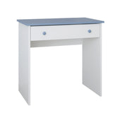Bureau, bureau pour enfants d'une hauteur de travail de 79 cm et d'un tiroir en blanc, bleu, rose ou naturel Fabriqué en Europe