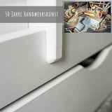 Kinderbett Jugendbett 80x160 und 90x200 cm mit Rausfallschutz | Voll-Holz mit Matratze (optional) Lattenrost & Schublade in weiß Kiefer | Mädchen Jungen Bett skandinavisch