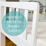 Hausbett Kinderbett Jugendbett 90x200 cm mit Matratze (optional) mit Rausfallschutz & Lattenrost weiß 200 x 90 für Mädchen und Jungen