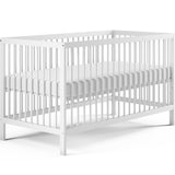 Lit bébé lit bébé 60x120 | Barreaux de 70 x 140 cm réglables en hauteur et amovibles, en option avec tiroir et matelas | Bois de hêtre blanc ou naturel très stable Fabriqué en Europe