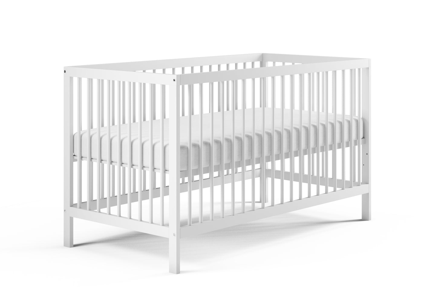 Lit bébé lit bébé 60x120 | Barreaux de 70 x 140 cm réglables en hauteur et amovibles, en option avec tiroir et matelas | Bois de hêtre blanc ou naturel très stable Fabriqué en Europe