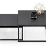 Couchtisch 2er Set 42cm und 36cm hoch, Beistelltisch Loft Design, 2 in 1 Verschachtelung, kratzfeste Oberfläche, Wohnzimmer