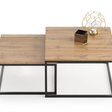 Couchtisch 2er Set 42cm und 36cm hoch, Beistelltisch Loft Design, 2 in 1 Verschachtelung, kratzfeste Oberfläche, Wohnzimmer