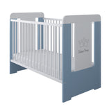 Babybett Gitterbett mit Teddybär, Prinzessin ode Prinz Gravur 60x120 mit Matratze (optional) höhenverstellbar | herausnehmbare Sprossen weiss Made in Europe