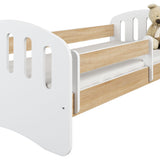 Kinderbett 80x160 | 80x180 cm mit Matratze, Schublade (optional), Rausfallschutz & Lattenrost in weiß, pink, grau oder natur Mädchen Jungen Bett