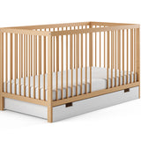 Lit bébé lit bébé 60x120 | Barreaux de 70 x 140 cm réglables en hauteur et amovibles, en option avec tiroir et matelas | Bois de hêtre blanc ou naturel très stable Fabriqué en Europe