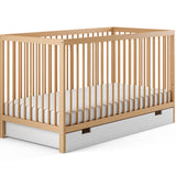 Lit bébé lit bébé 60x120 | Barreaux de 70 x 140 cm réglables en hauteur et amovibles, en option avec tiroir et matelas | Bois de hêtre blanc ou naturel très stable Fabriqué en Europe
