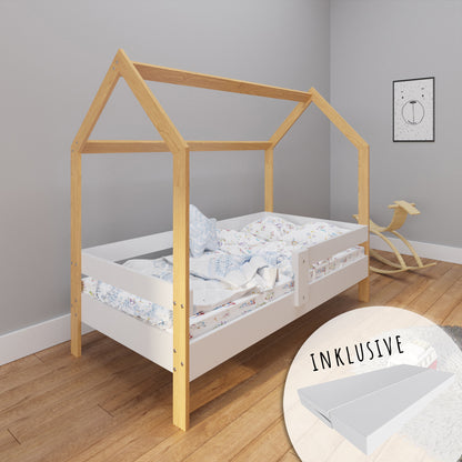 Lit cabane lit enfant lit enfant 80x160 cm avec matelas, tiroir (en option), protection antichute et sommier à lattes 160 x 80 pour filles et garçons