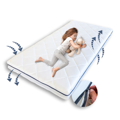 Kindermatratze »AERO PLUS mit Ventilationsstreifen « 10 cm hoch, Babymatratze 60x120 I 70x140 I 80x160 I 80x180 I 90x200 Matratze für Babybett oder Kinderbett, Körpergewicht bis 60kg