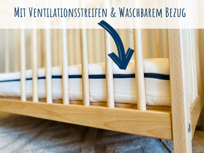 Kindermatratze »AERO PLUS mit Ventilationsstreifen « 10 cm hoch, Babymatratze 60x120 I 70x140 I 80x160 I 80x180 I 90x200 Matratze für Babybett oder Kinderbett, Körpergewicht bis 60kg