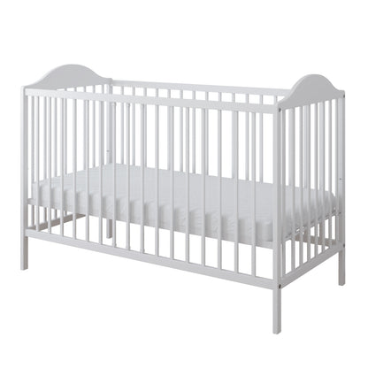 Lit bébé lit bébé 60x120 cm avec matelas (en option) réglable en hauteur | Barreaux à échelons amovibles blancs, gris ou naturels Fabriqué en Europe