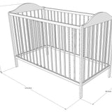 Lit bébé lit bébé 60x120 cm avec matelas (en option) réglable en hauteur | Barreaux à échelons amovibles blancs, gris ou naturels Fabriqué en Europe