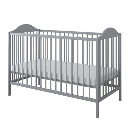 Lit bébé lit bébé 60x120 cm avec matelas (en option) réglable en hauteur | Barreaux à échelons amovibles blancs, gris ou naturels Fabriqué en Europe