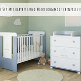 Wickelkommode Kommode Wickeltisch mit Wickelaufsatz mit 3 Schubladen und Kleine Prinzessin Gravur in weiss pink Mädchen Made in Europe