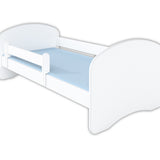 Lit enfant 70x140 | 80x160 | 80x180 cm avec matelas, tiroir (en option), protection antichute &amp; sommier à lattes en lit garçon fille blanc, rose, gris ou naturel