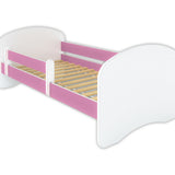 Lit enfant 70x140 | 80x160 | 80x180 cm avec matelas, tiroir (en option), protection antichute &amp; sommier à lattes en lit garçon fille blanc, rose, gris ou naturel