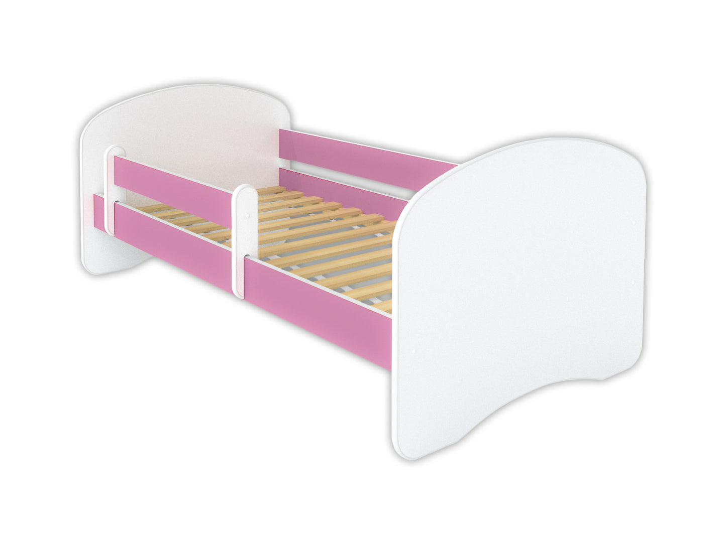 Lit enfant 70x140 | 80x160 | 80x180 cm avec matelas, tiroir (en option), protection antichute &amp; sommier à lattes en lit garçon fille blanc, rose, gris ou naturel