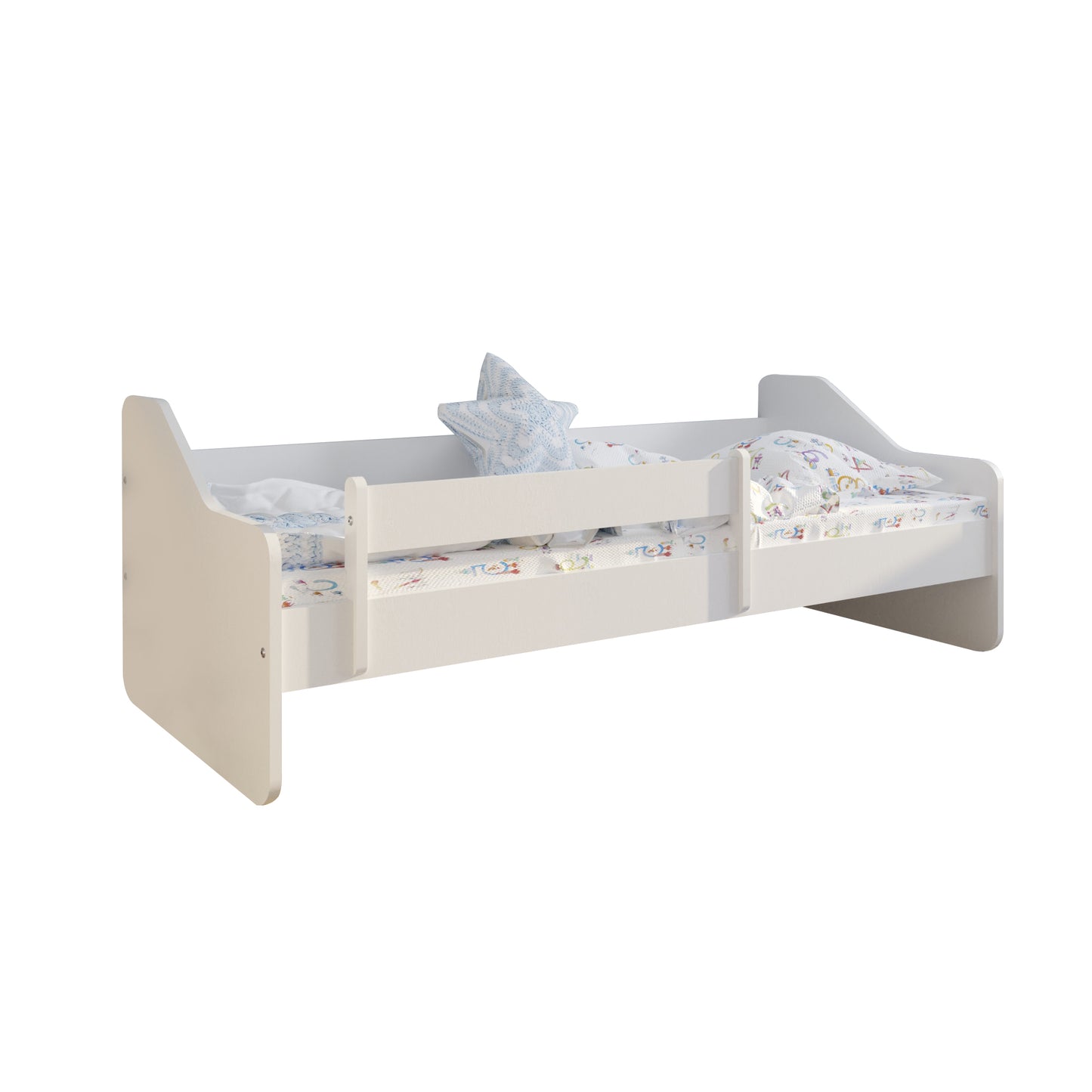 Lit enfant 80x160 | 80x180 cm avec matelas, protection antichute, sommier à lattes &amp; tiroir (en option) en lit garçon fille blanc, rose, gris ou naturel