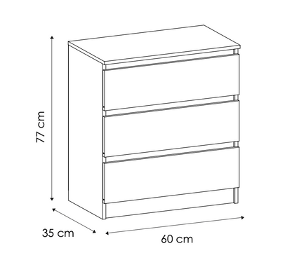 Kommode weiß mit drei, vier oder fünf Schubladen, Schlafzimmer Flur kleiner Nachttisch, Schrank, Sideboard, Highboard, Breite 60 cm