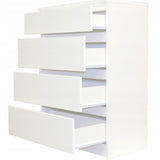 Kommode weiß mit drei, vier oder fünf Schubladen, Schlafzimmer Flur kleiner Nachttisch, Schrank, Sideboard, Highboard, Breite 60 cm