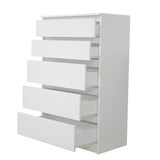 Kommode weiß mit drei, vier oder fünf Schubladen, Schlafzimmer Flur kleiner Nachttisch, Schrank, Sideboard, Highboard, Breite 60 cm