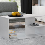 Couchtisch weiss, Artisan Eiche braun oder Sonoma, Beistelltisch Loft Design, kratzfeste Oberfläche, Wohnzimmer Couch Tisch Beistell 91x51x40 cm (LxBxH)