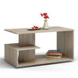 Couchtisch weiss, Artisan Eiche braun oder Sonoma, Beistelltisch Loft Design, kratzfeste Oberfläche, Wohnzimmer Couch Tisch Beistell 91x51x40 cm (LxBxH)