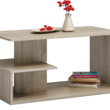Couchtisch weiss, Artisan Eiche braun oder Sonoma, Beistelltisch Loft Design, kratzfeste Oberfläche, Wohnzimmer Couch Tisch Beistell 91x51x40 cm (LxBxH)