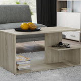 Couchtisch weiss, Artisan Eiche braun oder Sonoma, Beistelltisch Loft Design, kratzfeste Oberfläche, Wohnzimmer Couch Tisch Beistell 91x51x40 cm (LxBxH)