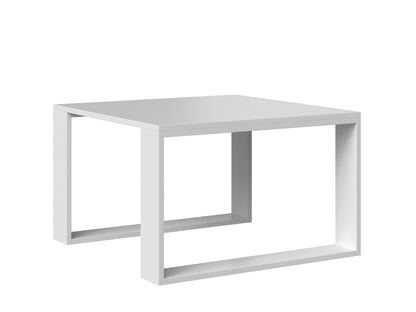 Table basse blanc ou noir/blanc, table d'appoint design loft, surface résistante aux rayures, table d'appoint de salon 67x67x40 cm (LxLxH)