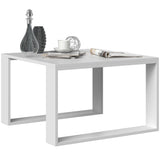 Table basse blanc ou noir/blanc, table d'appoint design loft, surface résistante aux rayures, table d'appoint de salon 67x67x40 cm (LxLxH)