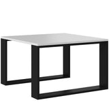 Table basse blanc ou noir/blanc, table d'appoint design loft, surface résistante aux rayures, table d'appoint de salon 67x67x40 cm (LxLxH)