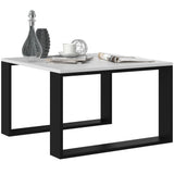 Table basse blanc ou noir/blanc, table d'appoint design loft, surface résistante aux rayures, table d'appoint de salon 67x67x40 cm (LxLxH)