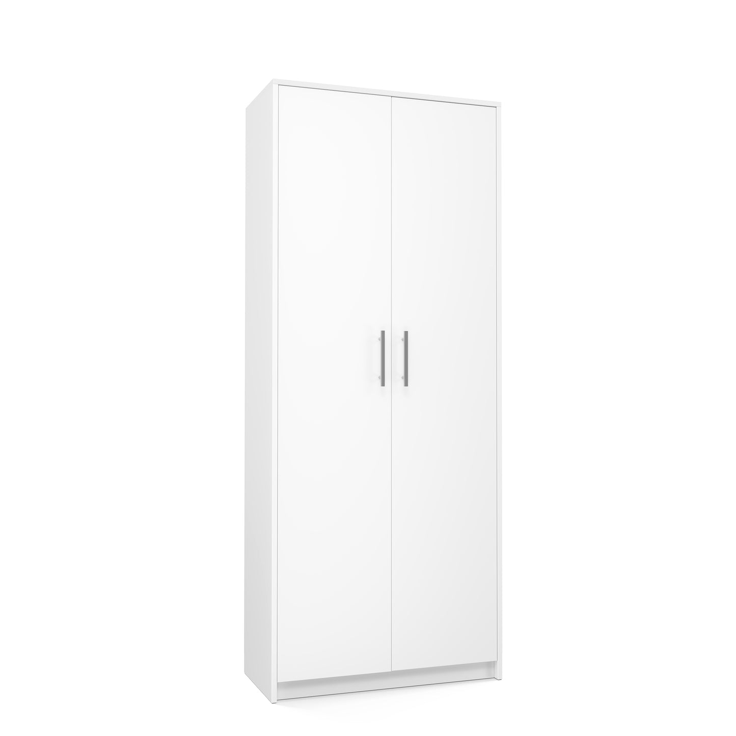 Armoire polyvalente blanche 74 cm largeur 180 cm hauteur avec six étagères et compartiment supplémentaire, classeur organisateur d'armoire domestique en bois MDF