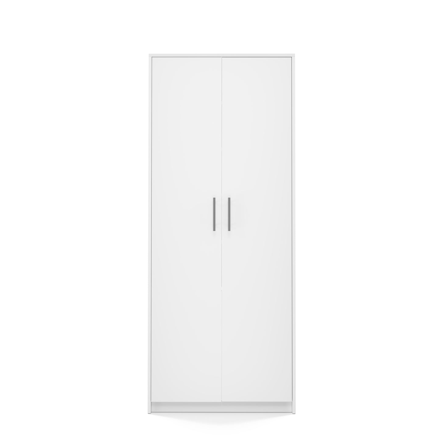 Armoire polyvalente blanche 74 cm largeur 180 cm hauteur avec six étagères et compartiment supplémentaire, classeur organisateur d'armoire domestique en bois MDF