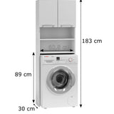 Waschmaschinenschrank weiß, Hängeschrank Badschrank, Hochschrank, Badregal, Waschmaschine Trockner WC