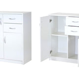 Kommode mit 2 Schubladen, schmal in weiß, Highboard Sideboard Mehrzweckschrank Schrank Schlafzimmer