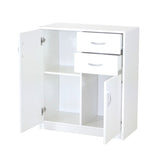 Kommode mit 2 Schubladen, schmal in weiß, Highboard Sideboard Mehrzweckschrank Schrank Schlafzimmer